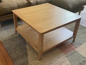 Coffee table “Saxby”: large square oak with under shelf - REDUCED TO SELL in Ryde