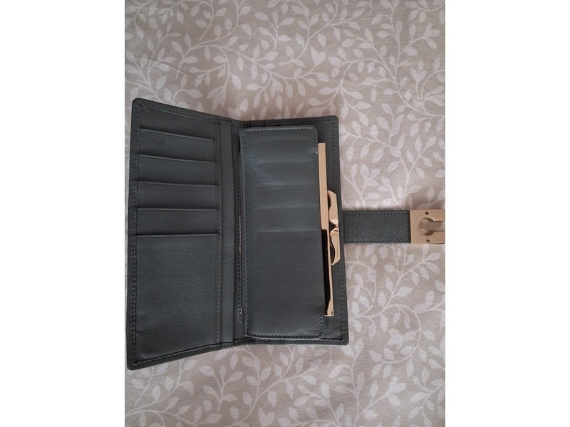 Grey Leather Purse Women's Accessories