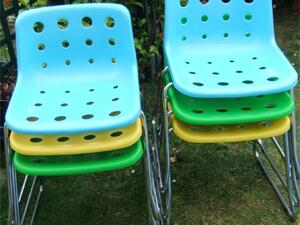 Set of 6 LOFT Robin Day POLO Stackable Chairs in Freshwater