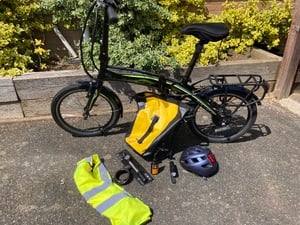 Carrera Cross City E folding electric bike and accessories  in East Cowes