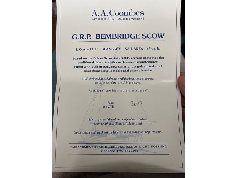 Bembridge scow 2017 model