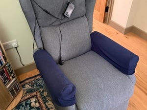 Riser Recliner Blue Chair  in Newport