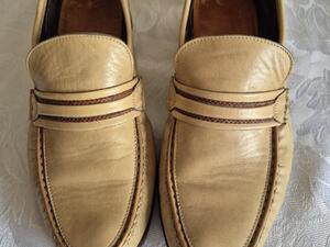 mens light tan leather slip on shoes in Ventnor