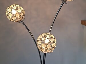 Beaded globe floor lamp in Newport