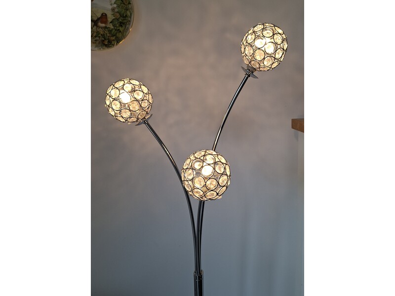 Beaded globe floor lamp in Newport