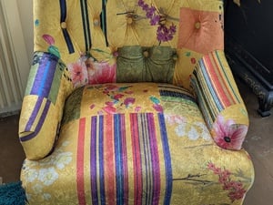 Chair small upholstered armchair occasional chair living room hallway bedroom, in Newport