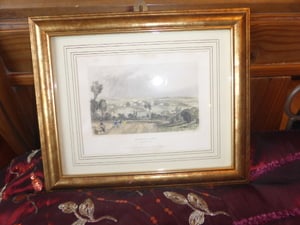 Two framed vintage prints Bonchurch Fountain and Shanklin town Isle of Wight  in Ventnor