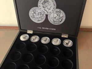 5x 1oz Britannia Coins .999 Fine Silver Plus Case in Ventnor