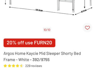 Girls Argos KAYCIE mid sleeper single bed in Newport
