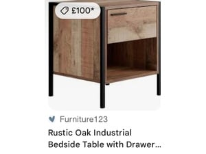 Rustic Hoxton bedside table in Shanklin