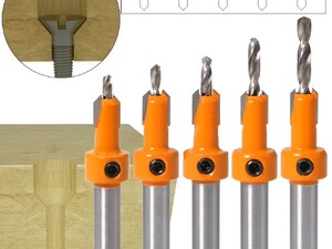 5PCS Hex Shank HSS Woodworking Screw Countersink Bit 8mm countersink
