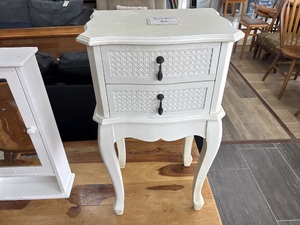 White tall bedside table in Newport