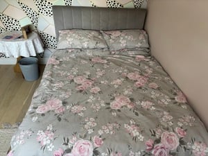 Faux suede headboard and frame- double in Newport